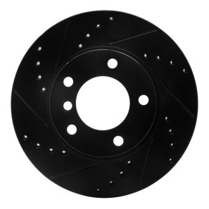 BMW 325I Brake Rotor (1) - Front Left - R1 Concepts - Drilled & Slotted - Black - `91-`06